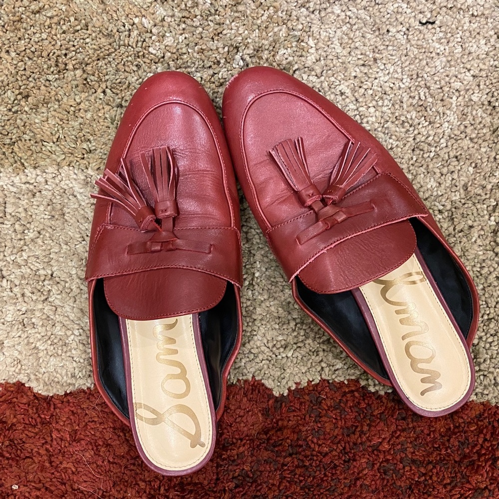 Sam Edelman Paris Mules Burgundy Loafers